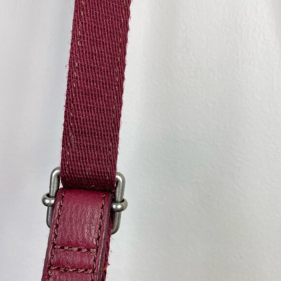 Fossil Dawson Top Zip Pebbled Leather Crossbody Shoulder Bag Purse Wine Burgundy - Picture 9 of 15